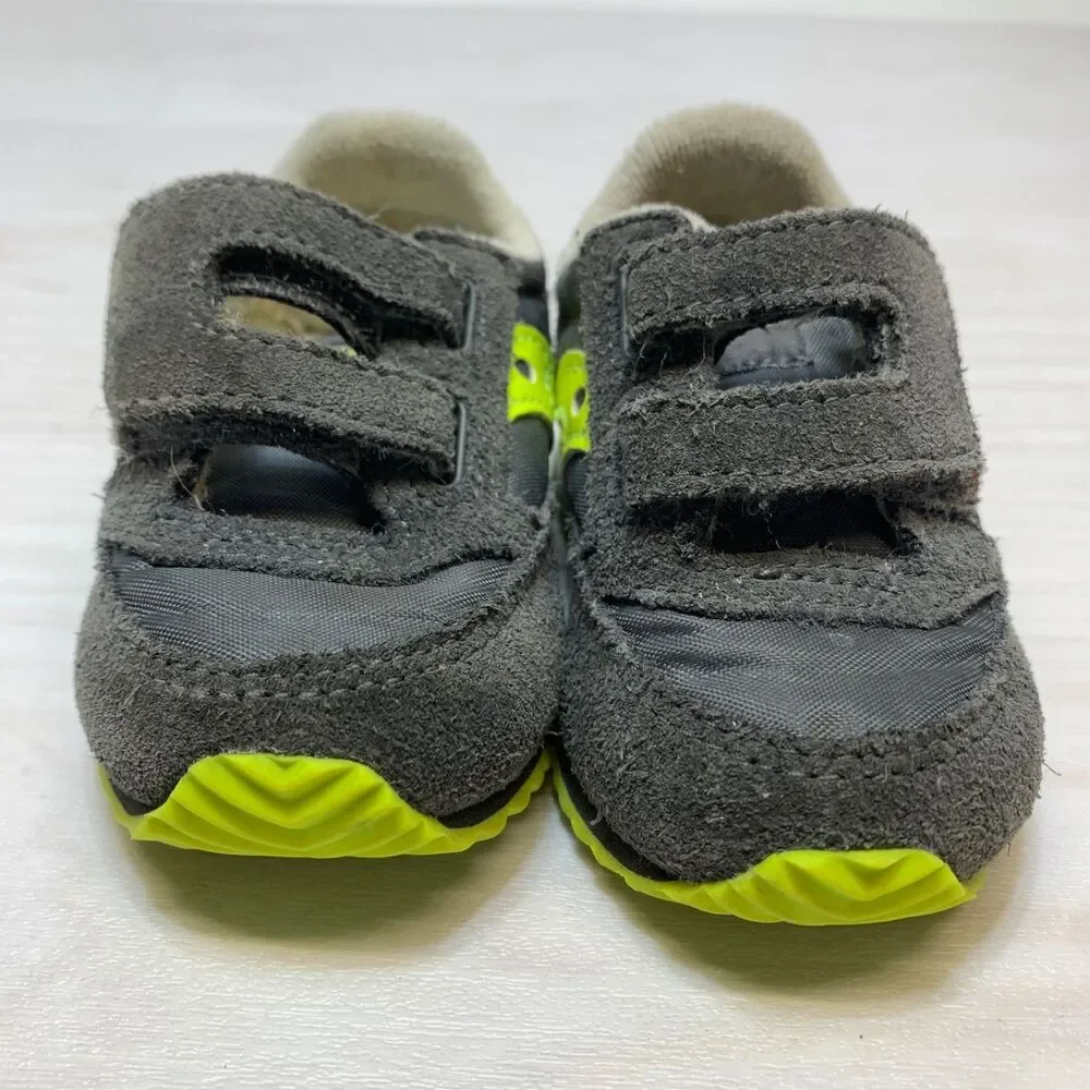 SAUCONY‎ Originals Size 3M Boys Baby Jazz Hook & Loop Sneaker Grey & Neon